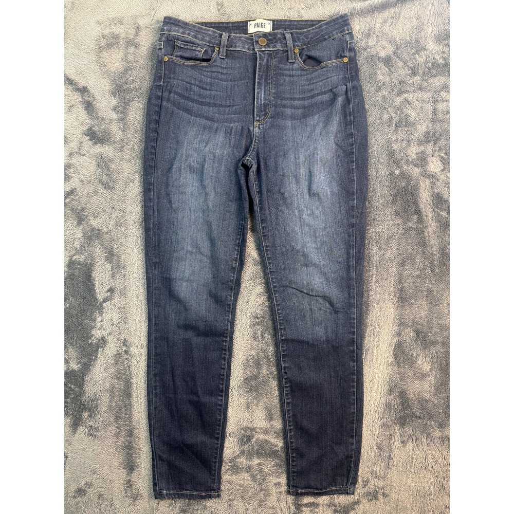 PAIGE Hoxton Ankle Jeans Womens 30‎ Blue Dark Wash High Rise Skinny Stretch USA